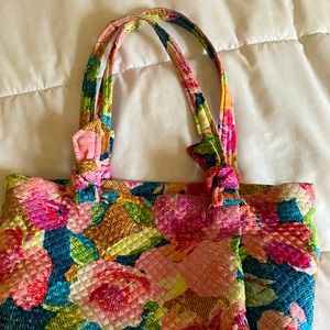 Vera Bradley Hadley Superbloom bag/tote- pink/blue